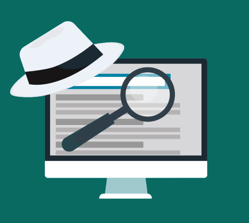 White hat SEO illustration showing ethical search engine optimisation and safe SEO practices